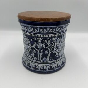 Vintage Tobacco Jar Humidor Marzi & Remy Blue & White‎  Made in Germany